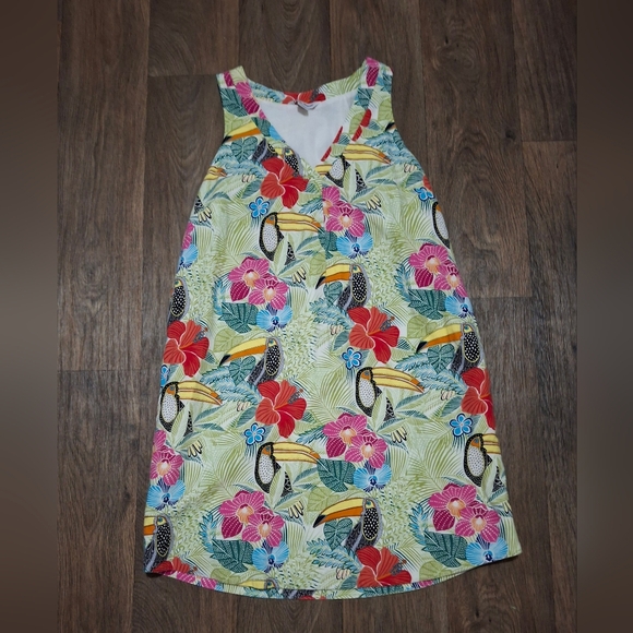 Tommy Bahama Dress If One Can Toucan Sleeveless Shift Dress. - Picture 5 of 16